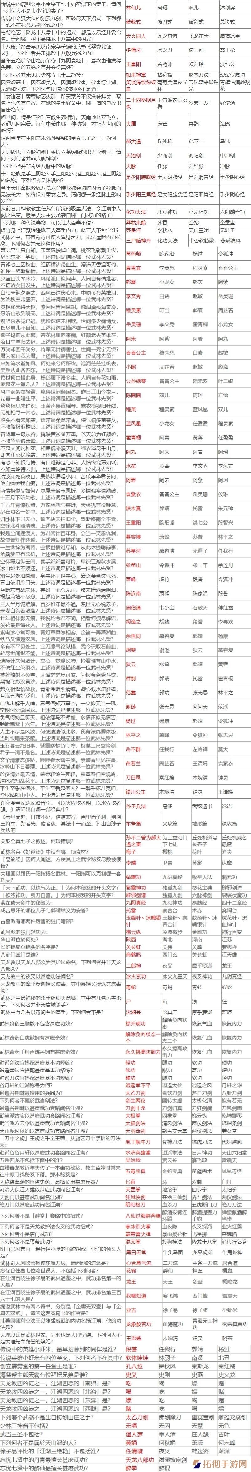 侠客风云传少年英雄会答案大全图三